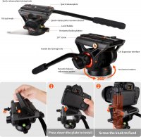 Einbeinstativ Carbon COMAN DX428CQ5S mit Fluidhead