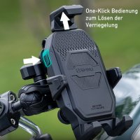 Motorrad Handyhalterung mit Vibrationsdämpfer Lenkerbefestigung (22-28mm)