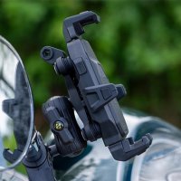 Motorrad Handyhalterung mit Vibrationsdämpfer Lenkerbefestigung (22-28mm)