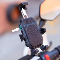 Motorrad Handyhalterung mit Vibrationsdämpfer Lenkerbefestigung (22-28mm)