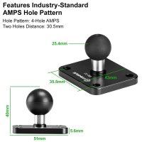 25mm Kugel auf Halteplatte (AMPS)
