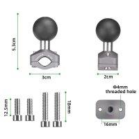 25mm Kugel mit Rohrschelle 10-15mm