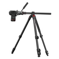 Reisestativ mit Videohead, 90° abklappbare Säule