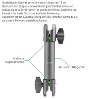 20mm Kugel, Haltearm 150mm PRO