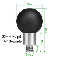20mm Kugel auf 1/4"