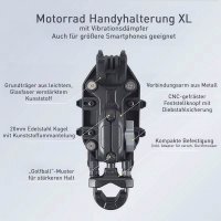 Motorrad Handyhalterung XL mit Vibrationsdämpfer