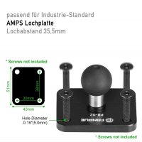 20mm Kugel auf Halteplatte (AMPS)
