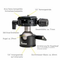 Kugelkopf 03 mit Arca Swiss Kameraplatte