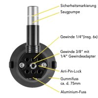 Saugfuss Set 3" inkl. Mini  Magic Arm