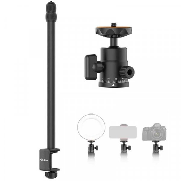 Schreibtischhalterung für Leuchten, Kameras und Smartphones