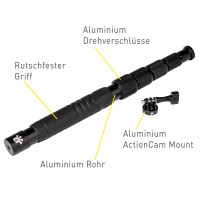Selfie Stick / Haltearm PRO für Action Cams & Insta 360 inkl. ActionCam Mount